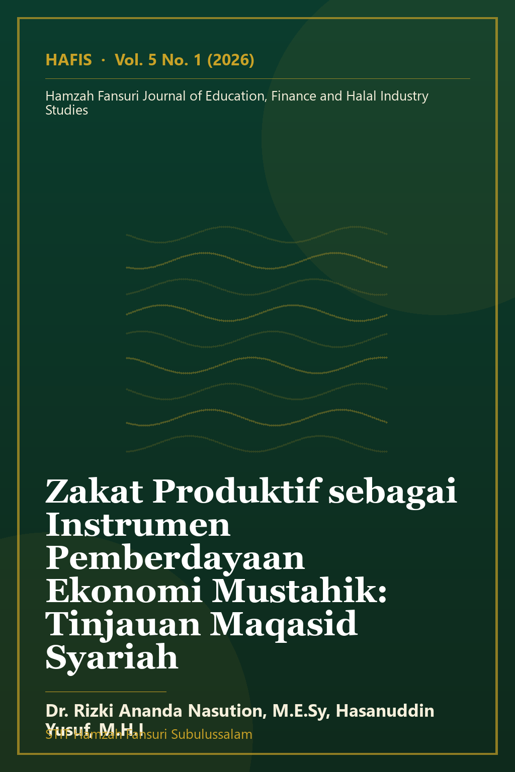 Sampul artikel: Zakat Produktif sebagai Instrumen Pemberdayaan Ekonomi Mustahik: Tinjauan Maqasid Syariah