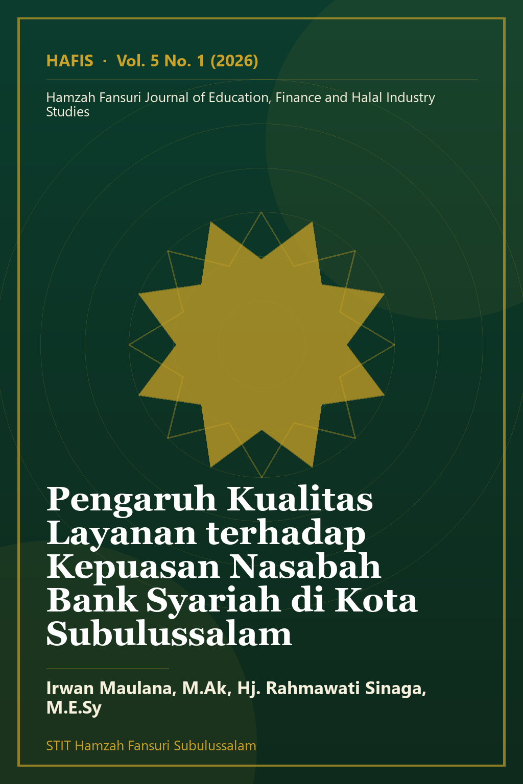 Sampul artikel: Pengaruh Kualitas Layanan terhadap Kepuasan Nasabah Bank Syariah di Kota Subulussalam