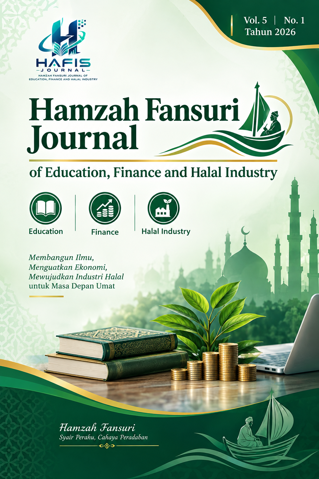 Cover Hamzah Fansuri Journal of Education, Finance and Halal Industry Studies Vol. 5 No. 1 2026