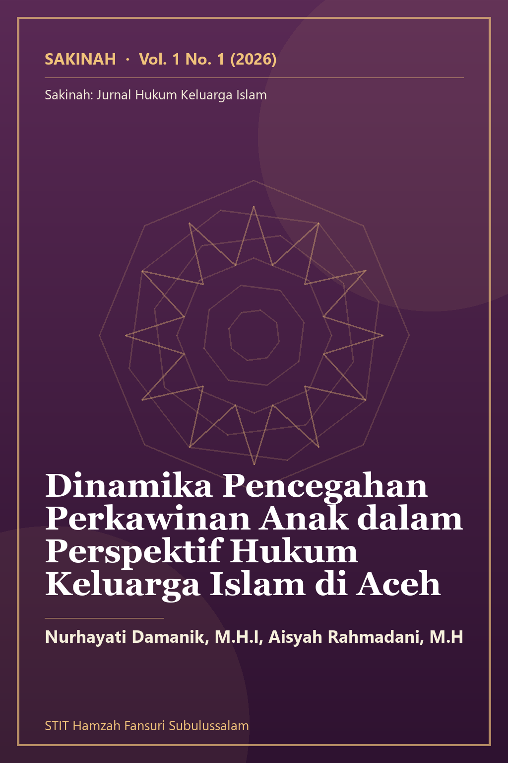 Sampul artikel: Dinamika Pencegahan Perkawinan Anak dalam Perspektif Hukum Keluarga Islam di Aceh